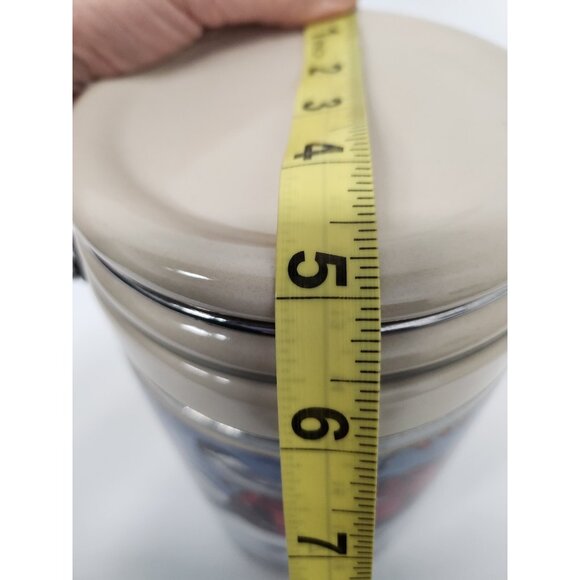 Vintage Thunder Mountain Ceramic Snowman Clamp Canister Kitchen Storage Jar - Picture 13 of 13